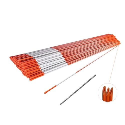 600 PCS 48 Inch Driveway Markers 5/16 Inch - with 12" Install Drill Bit, Snow Stakes, Snow Plow Markers, Snow Poles, Rods (600)
