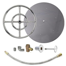 Spotix AFG Match Lit Fire Pit Burner Kit (SS-FR-12KIT-PAN-NG-MSCB), Round, 12-Inch Burner, 18-Inch Flat Pan, Propane, Polished Chrome, with Flange, Key, Valve, Flex Line and Fittings