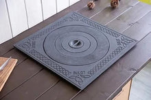 CKG Cast Iron Stove Kazan Kitchen Flange Oven Rings BBQ Grill Flat Pan for Cooking, Simmer Plate for Gas Burners 21x21 inches, Iron Heat Diffuser