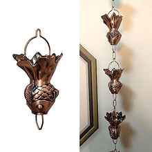 WKNHHL Rain Chain, Outdoor Eaves Drainage Chain, Copper Plating Fish Shape,260cm/8.5ft