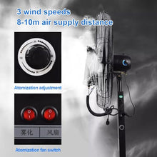 USZWBY Portable Outdoor Misting Fan - 42L Water Tank, 32" Industrial Floor Fan for Patio, Restaurant, Garage, Gym, Workshop - High-Efficiency Cooling Solution (71Cm/28In)