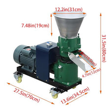 THUXEON 220V Feed Pellet Machine Chicken Feed Pellet Mill Machine with Three Head Pressure Roller Output 120-150Kg/h Animal Food Maker 4.5KW Feed Granulator 10MM