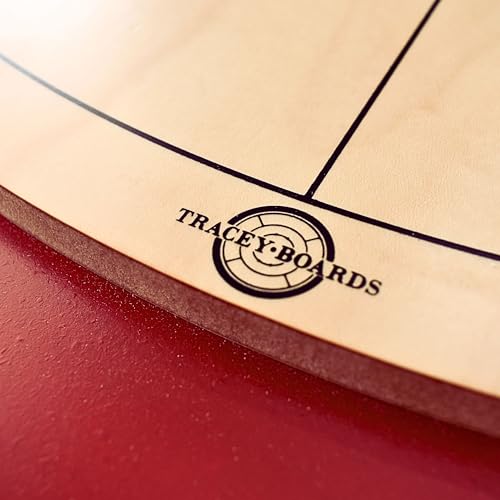 Crokinole Canada Tracey Red Tournament Crokinole Board Game Set Brown and Red