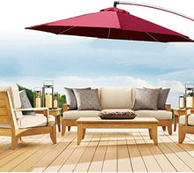 RWGOVLU 3.0M Patio Garden Outdoor Sun Umbrella Parasol, Cantilever Hanging 8 Ribs Canopy in Aluminium Anti Sun for Beach/Pool/Patio/Outdoor Canopy Shelter Tent