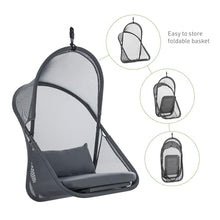 Greemotion Crush Metal Indoor and Outdoor Swing Chair with Stand, Cushions, Breathable and UV-Resistant Mesh, 220 lbs Capacity for Patio Backyard, Balcony, Garden, Bedroom, Dark Gray