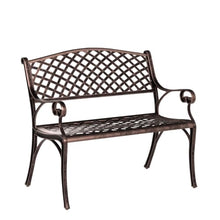 Rustproof Aluminum Outdoor Park Bench, Antique Copper