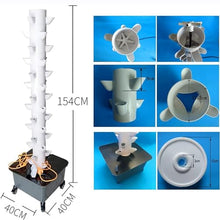 RESKIU Hydroponic Tower Growing Sytem, 15 Floors 45 Plants Sites Indoor Vertical Gardening Grow Kit, Detachable PP Colonization Cups Farm Greenhouse Hydroponic Grow System
