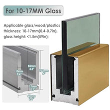 1pc Durable Glass Pool Fence Spigot Balustrade Railing Post Clamp - Easy Install Aluminum Clamp for 10-17mm Glass Panels(Gold,L 5M/197 Inch)