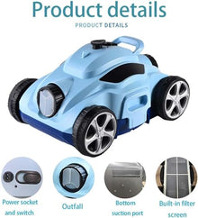 WZUOPG Wireless Robotic Cleaner for Swimming Pools, Intelligent Pool Vacuum Cleaner, Tile Scrubber with 100 Minutes of Work Time, Vacuum for Pool with Strong Suction and Container