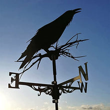 Weather Vane Crow Sculpture Weather Vane Wind Direction Indicator Metal Weather Vane Garden Decoration Bird Weather Vane Roof Gift Stainless Steel Material Anti-Ultraviolet 35 5