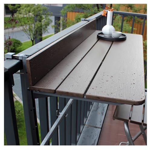 Balcony railing bar table, balcony folding wall table, Upgraded balcony table outdoor patio bar table, Multifunctional railing hanging table, balcony accessories apartment(W37xL120CM/W14.6xL47.2IN)