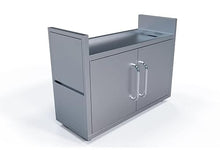 Le Griddle Freestanding Cart for Built-in The Big Texan Gas Griddle, Martials: Stainless Steel, Folding Shelves, Double Door Access and Caster Wheels
