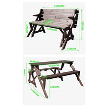 Outdoor Picnic Table and Chair Set with Umbrella Hole Foldable Garden Bench with Backrest Weather-Resistant Solid Wood Terrace Seating,Golden Yellow-One Size