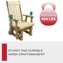 Amish Casual Heavy Duty 600 Lb Mission High Back Treated Glider Chair with Cupholders (Unfinished)