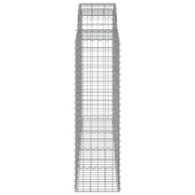 Arched Gabion Baskets 2 pcs 78.7"x19.7"x55.1"/63" Galvanized Iron White Black