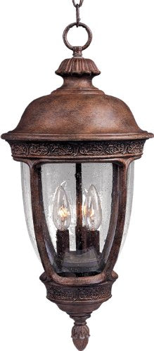 Maxim Lighting Maxim 3-Light Outdoor Hanging Light | Sien Aluminum Finish | Traditional Outdoor Light Fixture | Ideal for Porches & Covered Entryways | Dimmable Wet Rated | 3468CDSE