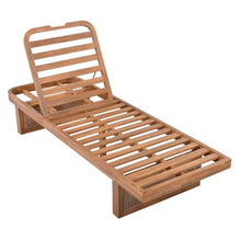 Homyee Acacia Wood Loungers with Slatted Side Table and Removable Cushions for Backyard, Poolside, Outdoor Lounge Chairs with Rustic Charm and PE Rattan Weaving for Lawn (2 Lounge Chair & Table)