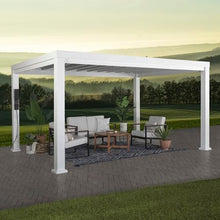 Backyard Discovery Windham 14' x 12' Galvanized Steel Pergola Kit with Shade Sail Canopy White