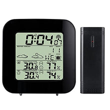 HBJWOV Barometer Indoor and Outdoor Hygrograph with Backlit Clock Electronic Weather Forecast Desk