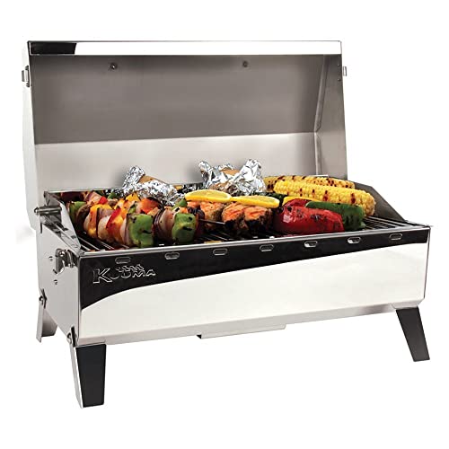 Camco 58131 Stow N' Go 160 Gas Grill with Thermometer and Igniter, White