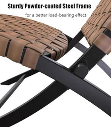KPHYMOD 3 Piece Folding Chair Outdoor Bistro Sets with Wood Coffee Table Patio Conversation Furniture for Porch Balcony Lawn, Brown