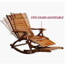 QUANGJN Folding Outdoor Rocking Chair with Footrest and Cushion Wooden Frame Chaise Lounge for Living Room Bedroom Office Comfy Single Leisure Sofa Chair,