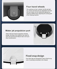 KANGJIEM 30W Cordless Automatic Pool Cleaner, 90° Climbing Wall Swimming Pool Cleaning Robot, with 180 Mins Running Time, Strong Suction, Dual Motors, with Top Handle