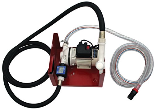 LUMAX LX-1362 Diaphragm Pump Kit, AC, 110V~120V, 50/60Hz. Includes Manual Nozzle, PVC Steel Braided Hose, Rubber Delivery Hose, Electric Flow Meter, and Steel Frame.