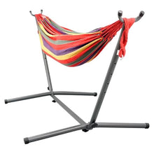 Fashionable Outdoor Canvas Hammock - with Steel Stand, an Ideal Choice for Outdoor Rest -Outdoor Camping Hammock(Brown)