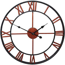 ZYBB Garden Wall Clock, Retro Roman Silent Outdoor Iron Art Ornaments Outdoor Wall Clock