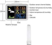 Wireless Weather Stations with Colorful LCD Screen, Digital Atomic Clock Weather Thermometer with Sensors, Accurate Temperature and Humidity Monitor Forecast Weather Station