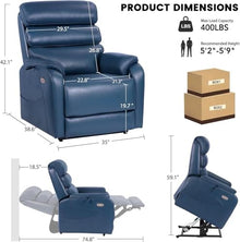 UOPYNE Dual Motor Power Lift Recliner with Massage, Heat & Lay-Flat