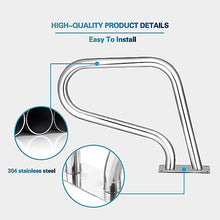 MSHOSAC Pool Handrail,304 Stainless Steel Handrails for Safety, High Load Capacity Swimming Pool Handrail with Base Plate (Set of 2) - Durable, Corrosion-Resistant, Easy Installation