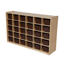 Wood Designs 30 Tray Storage Unit with Brown Trays White