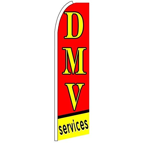 R and R Industries DMV Services Feather Flags Pack of 20 – 3 ft x 11.5 ft Outdoor Advertising Banners for Business Services, Weatherproof Polyester, Mount & Poles Not Included
