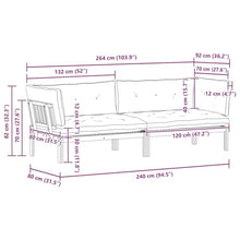 KFPOERTFGD 2 Piece Garden Pallet Sofa Set with Table, Solid Acacia Wood Outdoor Lounge Furniture, Light Brown and Dark Grey, Weather-Resistant Patio Seating