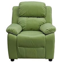 Flash Furniture Charlie Kids Recliner with Storage Arms Avocado Microfiber