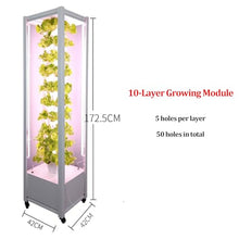 10 Layers 360° Full-Spectrum Lighs Hydroponic Growing Kit, Mobile Tower Garden with Automatic Water Circulation System, Vertical Indoor Hydroponics System, Easy-to-Use