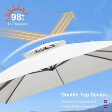 OROTLECT 10' x 10' Large Patio Umbrella Hanging Double Top Square Offset Umbrella with 360°Rotation Tilting Umbrella Outdoor Patio