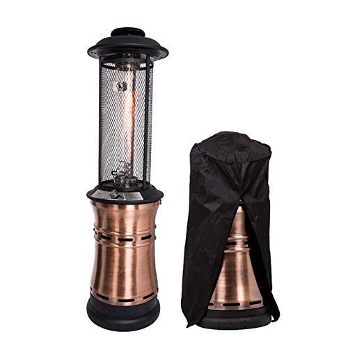 AIZYR Stainless Steel Outdoor Garden Patio Heater Propane Gas Heater Warmer Glass Tube with Rain Cover for Camp BBQ Parties(12KW),C