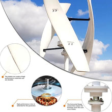 Wind Turbine Generator Kit, 6000W-15000W Portable Vertical Helix Wind Power Turbine Generator, 3 Blade Wind Generator Kit with Charge Controller for Marine RV Home Industrial Energy 10000W-12V