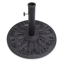 Galtech Cast Iron Standing Umbrella with Base, Large Patio Umbrella Bases, Adjustable Stem Heights, 24-Inch Diameter, Rust-Resistant for Outdoor Spaces - Black (Umb Base Satin Black [75-LBS])