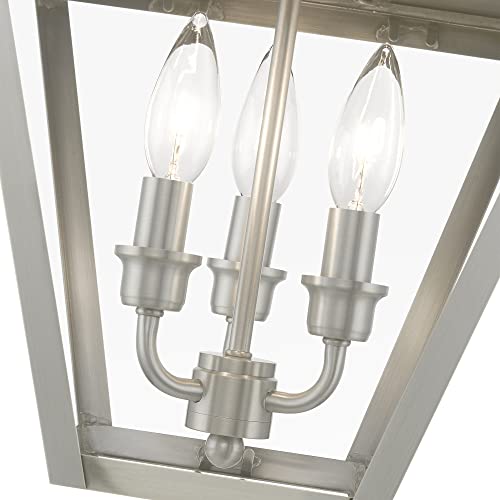 Livex Wentworth 3 Light Large Outdoor Pendant Classic Style 19 Inches Tall Black