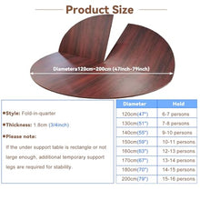 MMLeYN 47.2-79in Expandable Round Wood Folding Tabletop Indoor Outdoor Weather-Resistant Foldable Table Top Extender Replaceable Temporary Dining Table(3,200cm (79 inch))