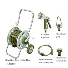 VIXARKO Garden Hose Holder Garden Hose Reel Cart, Lightweight Portable Garden Cart with Wheels, Crank Handle, with 8 Function Hose Nozzle and 30M/100Ft 1/2'' Hose Hose Reel Cart