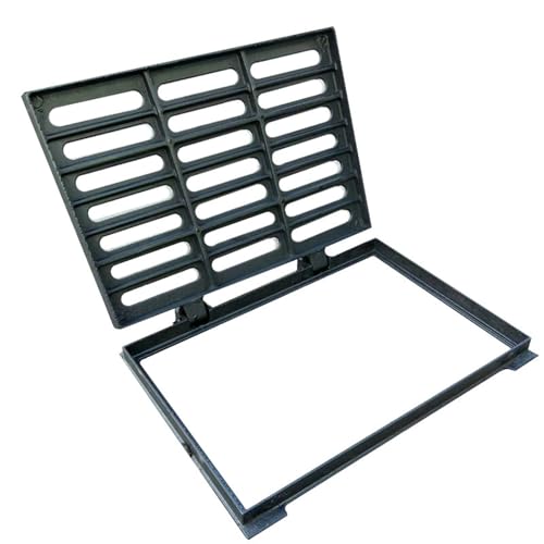 CYHTYM Ductile Iron Gully Grid Drain Cover and Frame Heavy-Duty Drainage Grates Outdoor, Suitable for Gardens, Garages, and Courtyards(75x45x3cm/29.5x17.7x1.2in)