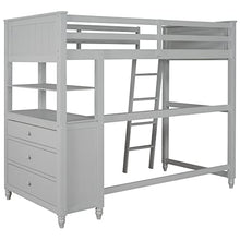 Harper & Bright Designs Twin Loft Bed with Desk and Storage Gray