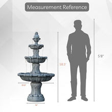 XBrand 58.3" 3-Tier Outdoor Freestanding Water Fountain - Classic Leaf Design, Light Gray Resin, Large Bird Bath with Pump - Ideal for Yard, Lawn and Garden, Porch Décor
