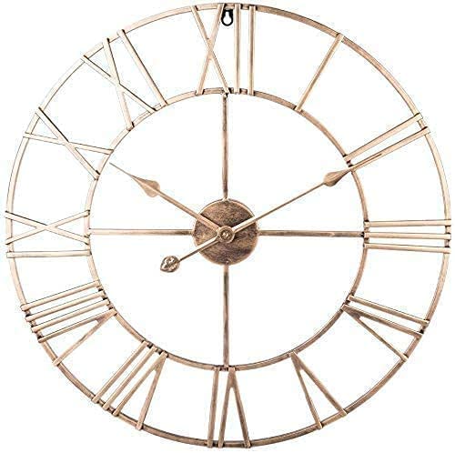 Large Wall Clocks,Outdoor Indoor Garden Clock Iron Living Room Silent Non Ticking Clock for Garden/Patio/Yard