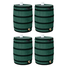 Good Ideas Rain Wizard 50 Gallon Water Storage Barrel Green (4 Pack)